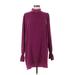 Mary & Mabel Casual Dress - Popover: Purple Solid Dresses - Women's Size Medium