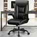 KERDOM Ashendon Ergonomic Executive Chair w/ Headrest Upholstered, Leather in Gray | 44.1 H x 27.6 W x 27.6 D in | Wayfair ML-5199-H-Black