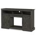 Symple Stuff Zhoemi 58" Media Console w/ Fireplace Wood/Metal in Gray | Wayfair ZTS010GY-22