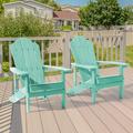 Rosecliff Heights Bamma Set Of 2 Adirondack Chairs Weather Resistant For Patio Garden, Backyard, Patio & Indoors Plastic/Resin in Green | Wayfair
