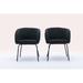 Corrigan Studio® Set of 2 Boucle Fabric Dining Chairs w/ Metal Legs_2 Upholstered/Metal in Black | 30 H x 23.6 W x 25.2 D in | Wayfair