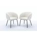 Corrigan Studio® Set of 2 Boucle Fabric Dining Chairs w/ Black Metal Legs_2 Upholstered/Metal in White | 30 H x 23.6 W x 25.2 D in | Wayfair