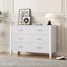 Mercer41 Zoanna 6 - Drawer Dresser, Wood in White | 33.1 H x 48 W x 15.7 D in | Wayfair 9B92334A12BF40F2AC7CB457CDEF7DB6