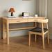 Latitude Run® Hallie 2 Piece Solid Wood Writing Desk Office Set w/ Chair Wood in Brown | 29.53 H x 47.24 W x 23.62 D in | Wayfair