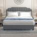 Winston Porter Rhealee Platform Storage Bed Upholstered/Velvet/Metal in Gray | 44.5 H x 81.5 W x 84.2 D in | Wayfair