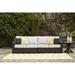 Signature Design by Ashley Beachcroft Black / Gray 2-Piece Outdoor Loveseat with Cushion - 107" W x 37.75" D x 34.63" H