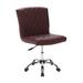 DELIA Home Office Tufted Desk Chair, Armless Thick Cushion, Adjustable Height 18" to 24", Burgundy - N/A
