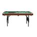 Portable Pool Table Folding Billiards Table Green Velvet Games Table with Brush, Triangle Rack and 2 Pcs Chalk for Dining Room