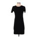 H&M Casual Dress High Neck Short sleeves: Black Print Dresses - Women's Size Small