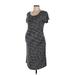 Liz Lange Maternity for Target Casual Dress - Midi Scoop Neck Short sleeves: Gray Marled Dresses - Women's Size Medium