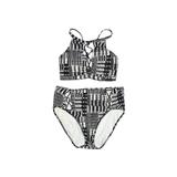 Kenneth Cole New York Two Piece Swimsuit: Gray Plaid Swimwear - Women's Size Medium