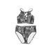 Kenneth Cole New York Two Piece Swimsuit: Gray Plaid Swimwear - Women's Size Medium
