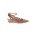 Nine West Wedges: Tan Solid Shoes - Women's Size 8 1/2 - Pointed Toe