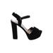 Aldo Heels: Black Solid Shoes - Women's Size 9 - Open Toe