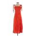 Zara Casual Dress - Midi Square Sleeveless: Orange Solid Dresses - Women's Size X-Small