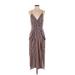 BCBGeneration Casual Dress - Midi: Brown Stripes Dresses - Women's Size Small