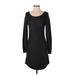 Ann Taylor LOFT Casual Dress - Sweater Dress: Black Marled Dresses - Women's Size Small