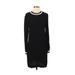 MICHAEL Michael Kors Casual Dress - Shift Crew Neck Long sleeves: Black Print Dresses - New - Women's Size 0