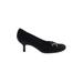 Stuart Weitzman Heels: Pumps Kitten Heel Work Black Solid Shoes - Women's Size 8 - Round Toe