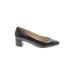 Cole Haan Heels: Slip-on Chunky Heel Work Black Solid Shoes - Women's Size 8 1/2 - Almond Toe