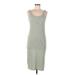 Trafaluc by Zara Casual Dress - Midi Scoop Neck Sleeveless: Gray Print Dresses - Women's Size Medium