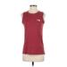 The North Face Active T-Shirt: Burgundy Graphic Activewear - Women's Size Small