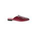 Silent D Mule/Clog: Slip-on Stacked Heel Casual Red Shoes - Women's Size 41 - Almond Toe