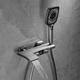 Robinet de baignoire mural avec pulvérisateur de douche à main, ensemble de douche de baignoire à affichage LED, robinet en laiton, bec cascade, mitigeur de salle de bain, système de douche à main