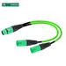 XLR Y-Splitter Cable 3Pin XLR Female to Dual 2 Male Color Y Cord Balanced Microphone Adaptor Patch Cable 0.3M-5M Green 0.5m