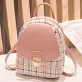 Femme sac à dos Mini sac à dos Extérieur du quotidien Bloc de couleur faux cuir Ajustable Grande Capacité Poids Léger Boucle Fermeture Noir Rose Claire Rouge