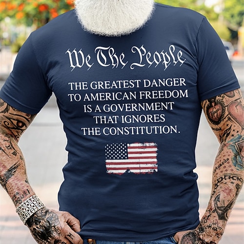 T-shirts patriotiques pour hommes T-shirt sarcastique T-shirt à manches courtes T-shirt impression 3D T-shirt col rond drôle T-shirt politique décontracté quotidien noir rouge bleu été printemps