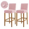 Lot de 2 housses de tabouret de bar hydrofuges bordeaux extensibles pour tabouret de bar, housse de tabouret de bar pour patio, extérieur, bar, mariage avec fond élastique
