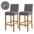 Lot de 2 housses de tabouret de bar hydrofuges bordeaux extensibles pour tabouret de bar, housse de tabouret de bar pour patio, extérieur, bar, mariage avec fond élastique