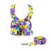 Pet Outfits Floral Dog Dress Bowknot Harness Leash Set- Lightweight and Soft Dog Harness Small Dog Harness and Leash Set with Dog Leash Suitable for Puppy Small and Medium-Sized Dog (Size S-XXL)