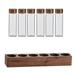 Walnut Wooden Coffee Beans Storage Display Rack Bottle Glass 6 12 Holes Holder 6 Holes Set