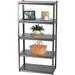 Adjustable Storage Shelf Rack 4 Tiers Modern Style Bookcase Display Stand and Storage Tower Black