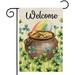 St. Patrick s Day Garden Flag 12x18 Double Sided Irish Holiday Spring Decorations Sign for Home Yard Happy Green Gnomes Clover