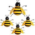 4 Pack Metal Bee Wall Art Sculptures Garden Decorations Hanging Bee Wall Decor Indoor Outdoor Garden Yard Lawn Decor