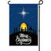 Linen Blue Christmas Nativity Garden Flag Holy Nativity Sign Religious Scene Merry Christmas Nativity Decorations and Supplies Outdoor