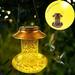 TOPRenddon Metal Wild Bird Feeders Metal Wrought Iron Solar Lamp Hollow Outdoor Antique Hanging Bird Feeder