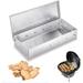 Universal Smoker Box - Barbecue Smoker - Wood Smoking for Smoky Flavor - Suitable for Gas Charcoal and Electric Barbecues - Stainless Steel (22 x 9.5 x 4 cm)