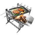 Lmueinov Folding Portable Barbecue Charcoal Grill Barbecue Desk Tabletop Outdoor Stainless Steel Smoker BBQ For Outdoor Cooking Camping Picnics Beach Feature: Outdoor Savings