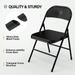 Zimtown Set of 4 Folding Chairs Heavy Duty Metal Portable Chairs Metable Frame 350 Lbs Heavy Duty Dining Chairs for Party Conference Picnic Black