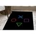 Cool Rug Outdoor Rug Modern Rug Pattern Rug Game Room Decor Rug Game Consele Rug Modern Rug Living Room Rug Hallway Rugs Black Rug 3.3 x5 - 100x150 cm