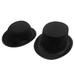 2pcs Hat for Children S + L Size Magician Costume Hat Bowler Hat Derby Hat Dress Up Costume Accessory for Magician Carnival Fancy Dress Party (Black)