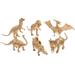 Golden Dinosaur Model Cupcake Toppers Birthday Party Favors Child 6 Pcs Miniature Puzzle Plastic Toy