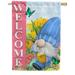 America Forever Easter Welcome House Flag 28 x 40 inch Double Sided Gnome Tulip Flower Farmhouse Small Spring Holiday Seasonal Easter Day Flags for Outdoor Yard Lawn Decoration