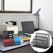 UAEBM 2pcs Desk Organizer Metal Mesh Organizer Metal File Organizer Table Organizer Bookshelf Storage Box Folder Rack Black Pen Holder Organizer Drawer for Desk Black