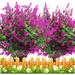 6 Pcs Artificial Lavender Fake Flowers Plant Faux Plastic Greenery for Indoor Outside Hanging Plants Garden Window Home Wedding Decor (Purple Red)