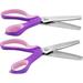 Pinking Shears Scissors For Fabric 2-Piece Bundle Of Scissors & Scalloped Pinking Shears | 100% Stainless Steel Sewing Pinking Shears For Fabric Cutting Ideal Craft Scissors Decorative Edge